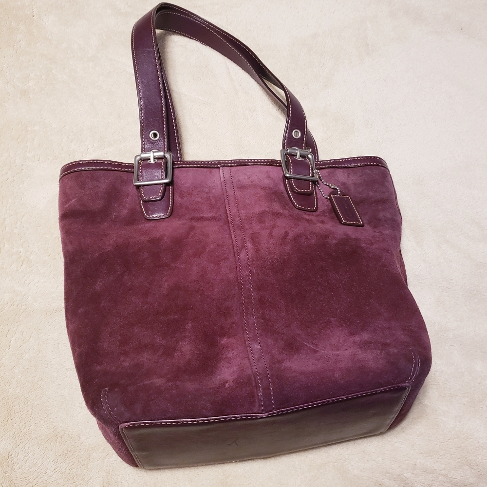 Plum Suede Coach Purse
